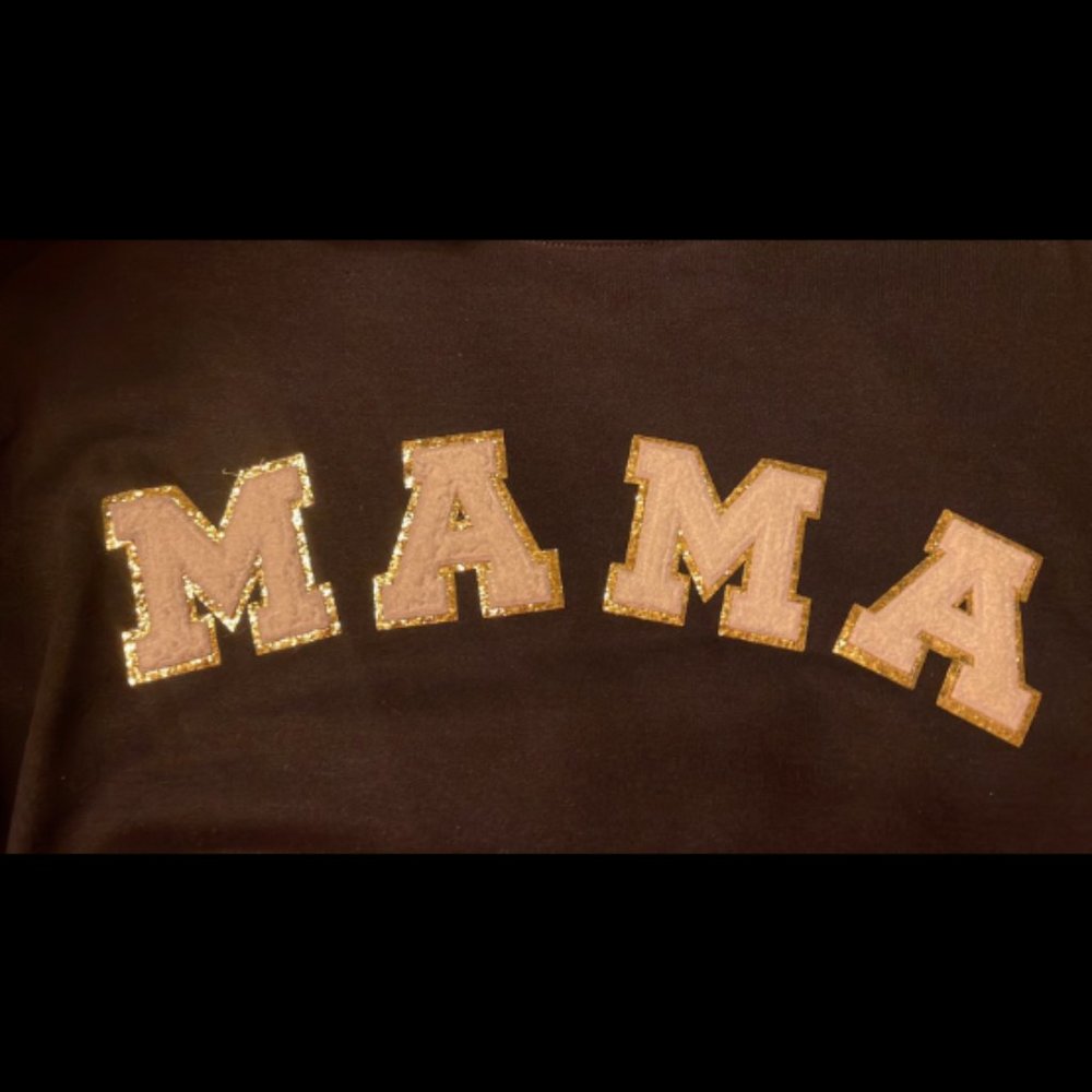 Chenille Letter Sweatshirt Mama
